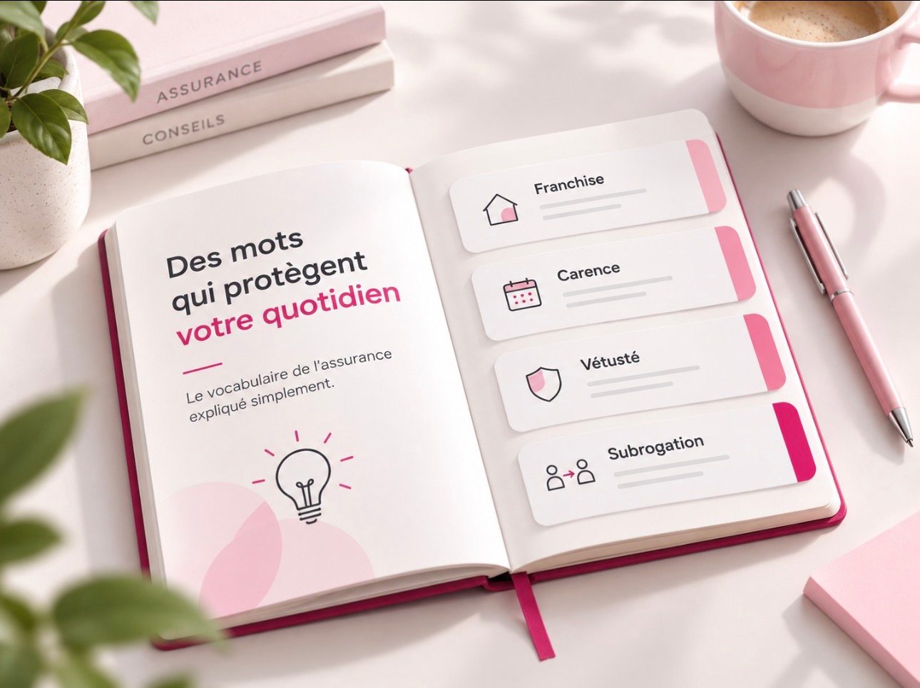 Un carnet ouvert : le vocabulaire de l’assurance expliqué simplement